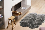 Homeroots 48" X 72" Gray Quattro Sheepskin Wool Area Rug Gray Genuine Sheepskin 317030