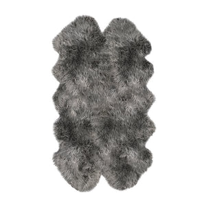 Homeroots 48" X 72" Gray Quattro Sheepskin Wool Area Rug Gray Genuine Sheepskin 317030