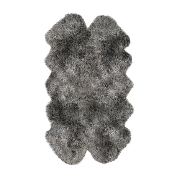Homeroots 48" X 72" Gray Quattro Sheepskin Wool Area Rug Gray Genuine Sheepskin 317030