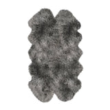 Homeroots 48" X 72" Gray Quattro Sheepskin Wool Area Rug Gray Genuine Sheepskin 317030