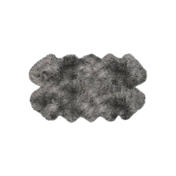 HomeRoots 4' X 6' Genuine Sheepskin Handmade Area Rug - Luxurious Softness, Durable Design for Cozy Spaces Gray 317030