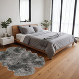 Homeroots 48" X 72" Gray Quattro Sheepskin Wool Area Rug Gray Genuine Sheepskin 317030