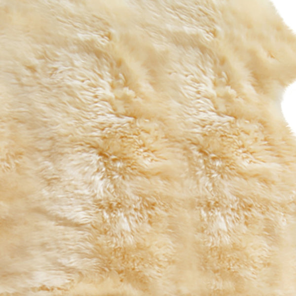 Homeroots Gold Animal Print Area Rug Gold Genuine Sheepskin 317031