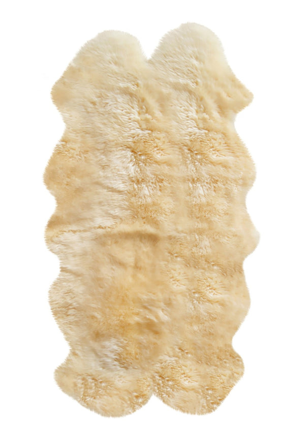 HomeRoots 4' X 6' Genuine Sheepskin Handmade Area Rug - Luxurious Softness, Durable Design for Cozy Spaces Gold 317031