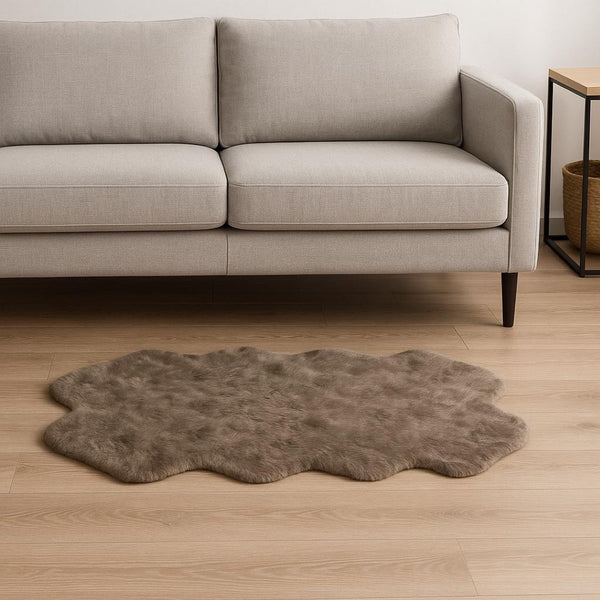 HomeRoots 4' X 6' Genuine Sheepskin Handmade Area Rug - Luxurious Softness, Durable Design for Cozy Spaces Taupe 317032