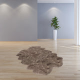 Homeroots Taupe Animal Print Area Rug Taupe Genuine Sheepskin 317032