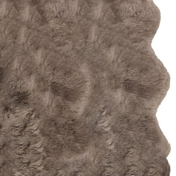 HomeRoots 4' X 6' Genuine Sheepskin Handmade Area Rug - Luxurious Softness, Durable Design for Cozy Spaces Taupe 317032