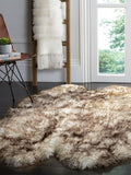 Homeroots 4' X 6' Chocolate Genuine Sheepskin Ombre Flokati Handmade Area Rug Chocolate Genuine Sheepskin 317033