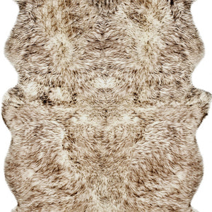 Homeroots 4' X 6' Chocolate Genuine Sheepskin Ombre Flokati Handmade Area Rug Chocolate Genuine Sheepskin 317033