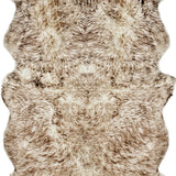 Homeroots 4' X 6' Chocolate Genuine Sheepskin Ombre Flokati Handmade Area Rug Chocolate Genuine Sheepskin 317033