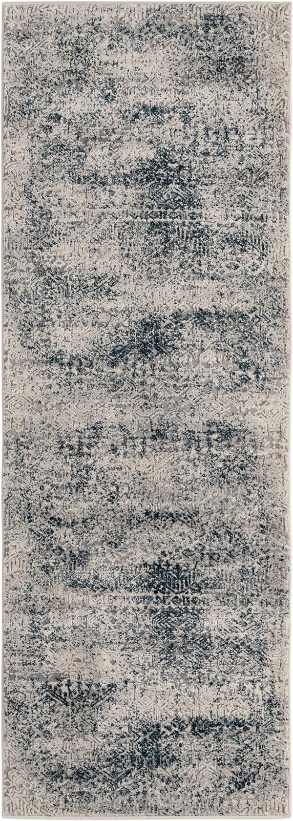 Unique Loom Gray Finsbury 6 Ft Runner - Stylish, Resilient Design For High-traffic Areas In Your Home Decor Blue  3170530-unique-loom