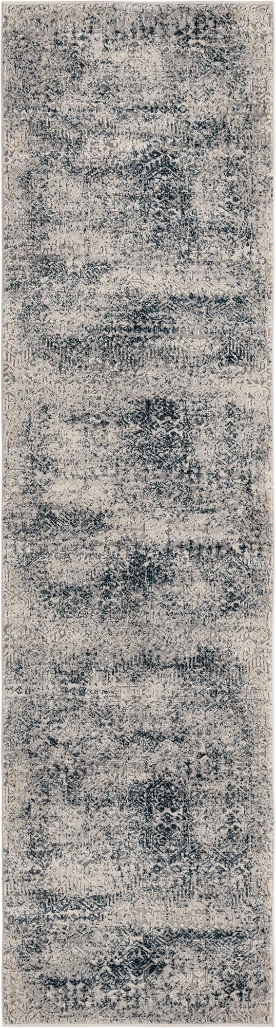 Unique Loom Gray Finsbury 6 Ft Runner - Stylish, Resilient Design For High-traffic Areas In Your Home Decor Blue  3170531-unique-loom