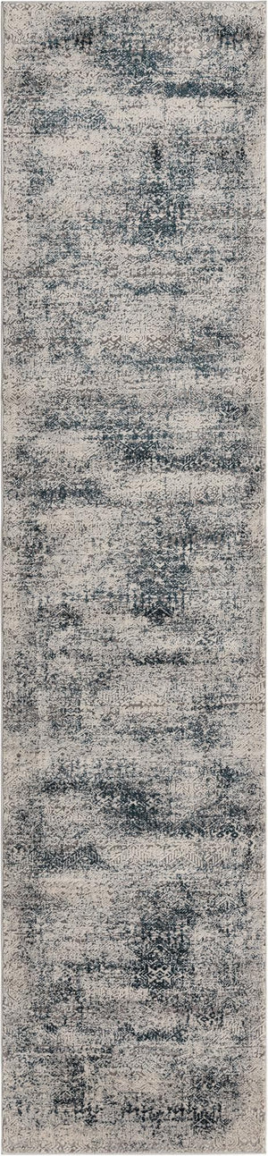 Unique Loom Gray Finsbury 6 Ft Runner - Stylish, Resilient Design For High-traffic Areas In Your Home Decor Blue  3170533-unique-loom