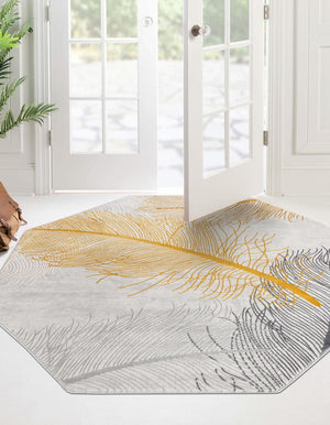 Unique Loom Gray Finsbury 6 Ft Runner - Stylish, Resilient Design For High-traffic Areas In Your Home Decor Yellow,Gray  3170545-unique-loom