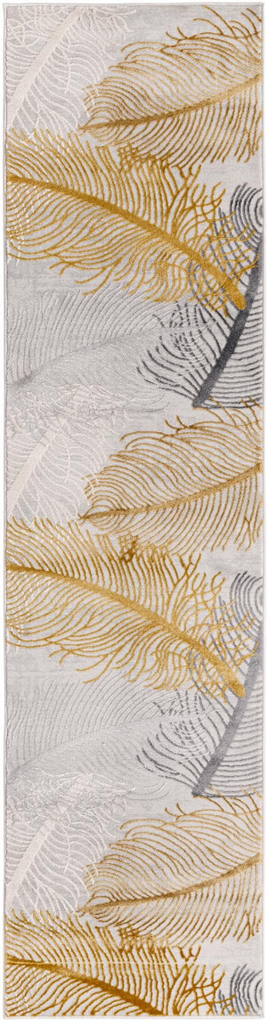 Unique Loom Gray Finsbury 6 Ft Runner - Stylish, Resilient Design For High-traffic Areas In Your Home Decor Yellow,Gray  3170548-unique-loom