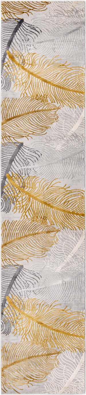 Unique Loom Gray Finsbury 6 Ft Runner - Stylish, Resilient Design For High-traffic Areas In Your Home Decor Yellow,Gray  3170549-unique-loom