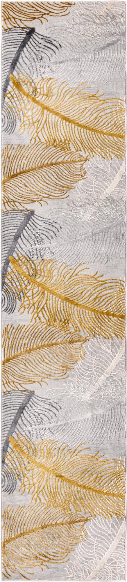 Unique Loom Gray Finsbury 6 Ft Runner - Stylish, Resilient Design For High-traffic Areas In Your Home Decor Yellow,Gray  3170549-unique-loom