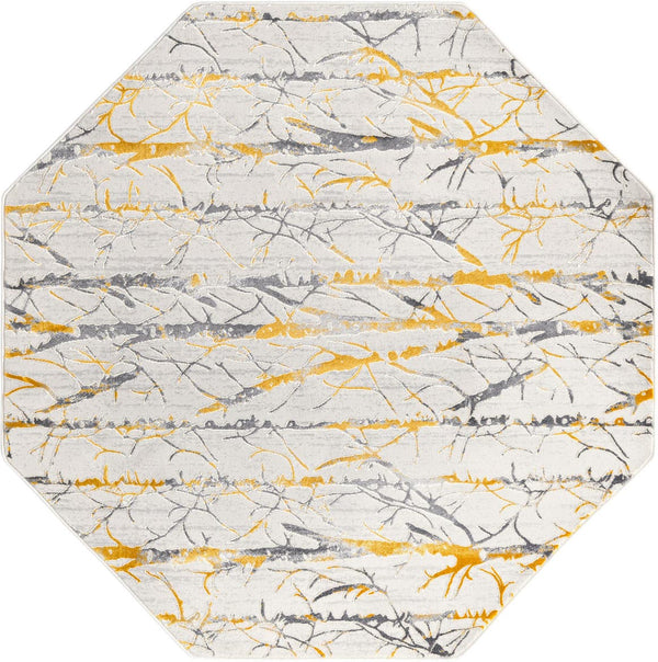 Unique Loom Gray Finsbury 6 Ft Runner - Stylish, Resilient Design For High-traffic Areas In Your Home Decor Yellow,Gray  3170596-unique-loom