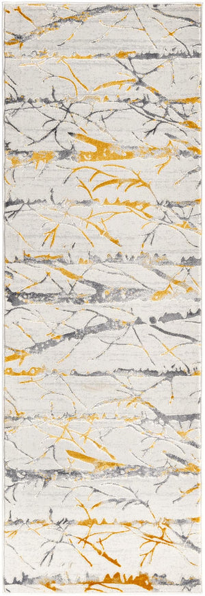 Unique Loom Gray Finsbury 6 Ft Runner - Stylish, Resilient Design For High-traffic Areas In Your Home Decor Yellow,Gray  3170598-unique-loom