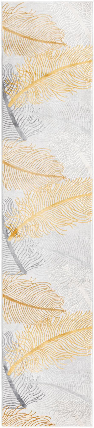 Unique Loom Ivory Elegant 6-foot Runner Rug - Soft Neutral Tones With Refined Pattern For Stylish Interiors Yellow,Gray  3170600-unique-loom