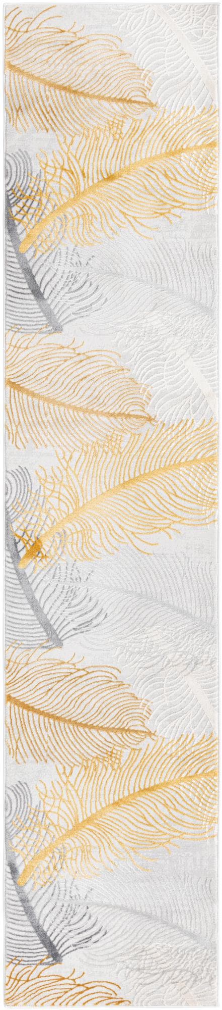 Unique Loom Ivory Elegant 6-foot Runner Rug - Soft Neutral Tones With Refined Pattern For Stylish Interiors Yellow,Gray  3170600-unique-loom