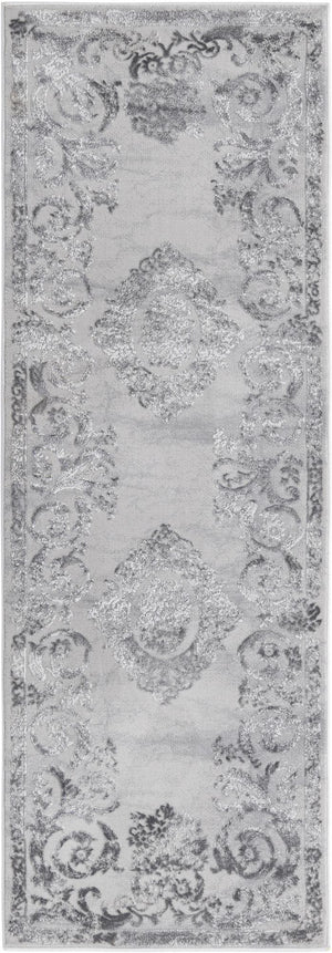 Unique Loom Ivory Elegant 6-foot Runner Rug - Soft Neutral Tones With Refined Pattern For Stylish Interiors Gray  3170608-unique-loom