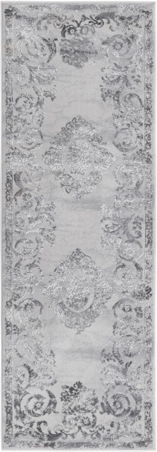 Unique Loom Ivory Elegant 6-foot Runner Rug - Soft Neutral Tones With Refined Pattern For Stylish Interiors Gray  3170608-unique-loom