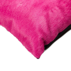Homeroots 12" X 20" Fuschia Cowhide Throw Pillow Fuschia  317060
