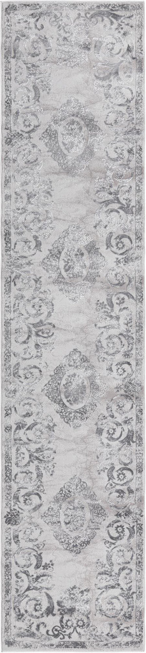 Unique Loom Ivory Elegant 6-foot Runner Rug - Soft Neutral Tones With Refined Pattern For Stylish Interiors Gray  3170611-unique-loom