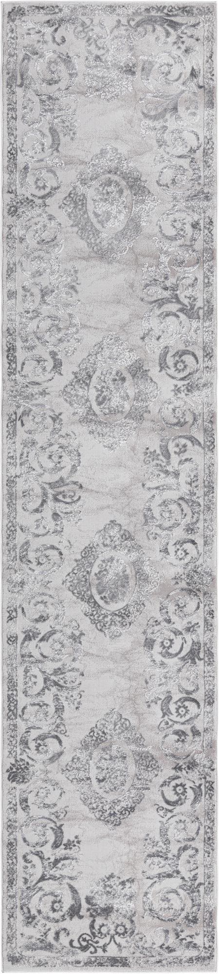 Unique Loom Ivory Elegant 6-foot Runner Rug - Soft Neutral Tones With Refined Pattern For Stylish Interiors Gray  3170611-unique-loom