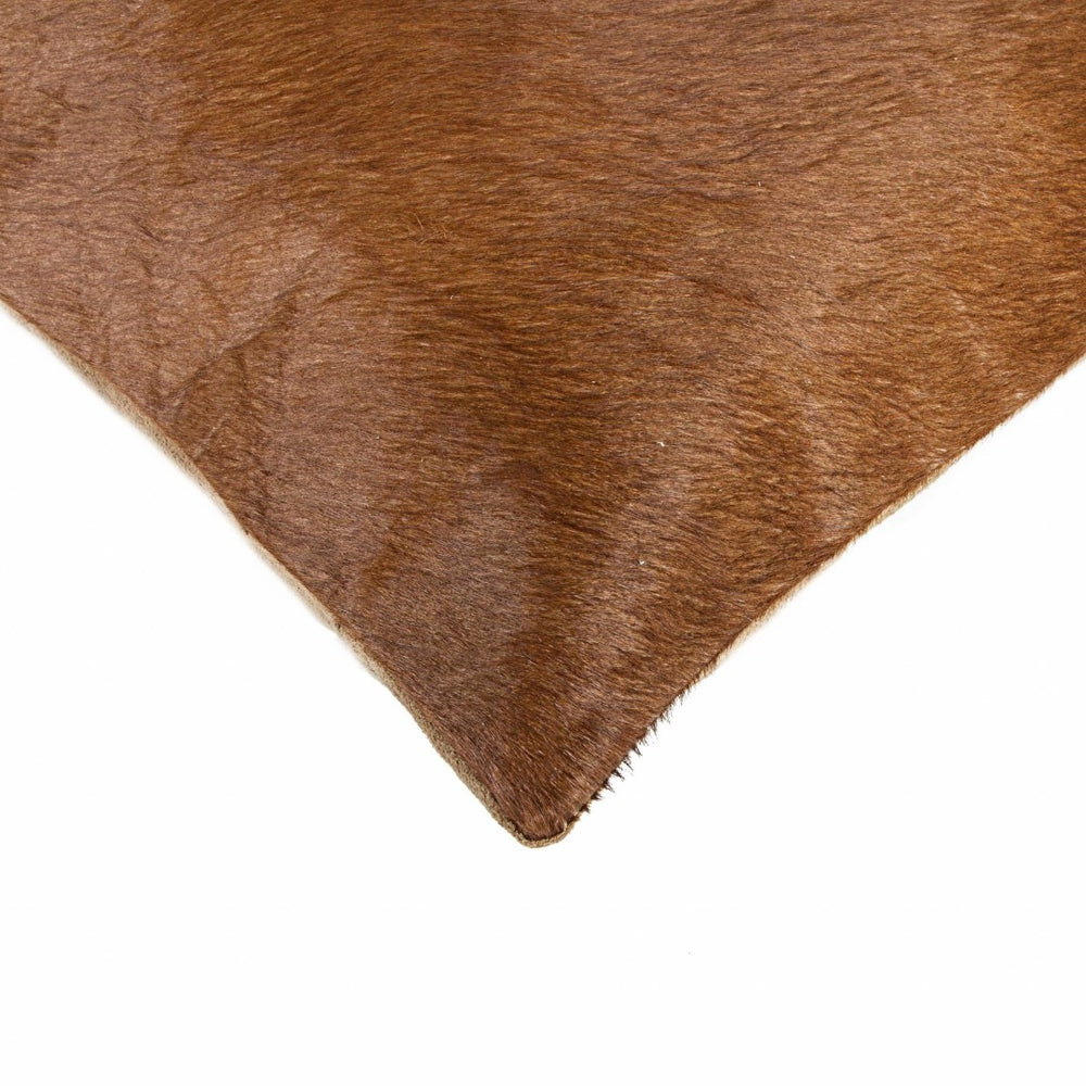 HomeRoots Set of Two 18" Luxe Cowhide Throw Pillows for Elegant Living Room Decor and Cozy Comfort Brown 317088
