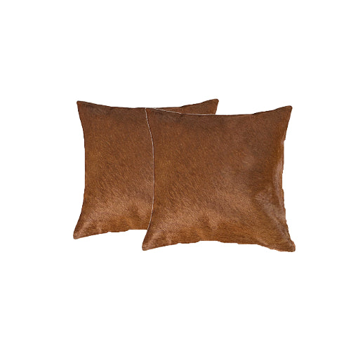 Homeroots 18 X 18 Brown Cowhide Throw Pillow Brown  317088
