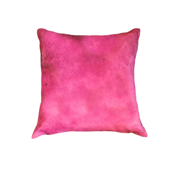 Homeroots Set Of Two 18" Fuschia Cowhide Throw Pillow Fuschia  317091