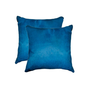 Homeroots 18 X 18 Royal Blue Cowhide Throw Pillow Royal Blue  317093