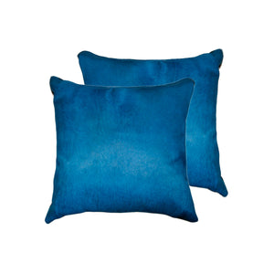 Homeroots 18 X 18 Royal Blue Cowhide Throw Pillow Royal Blue  317093