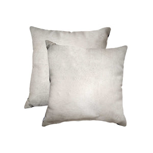 Homeroots Set Of Two Off White Cowhide Throw Pillow Off White  317095