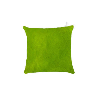 Homeroots Set Of Two Lime Green Cowhide Throw Pillow Lime  317096
