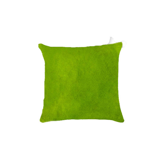 Homeroots Set Of Two Lime Green Cowhide Throw Pillow Lime  317096