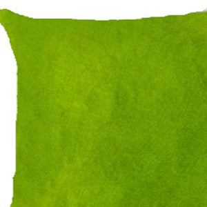 Homeroots Set Of Two Lime Green Cowhide Throw Pillow Lime  317096