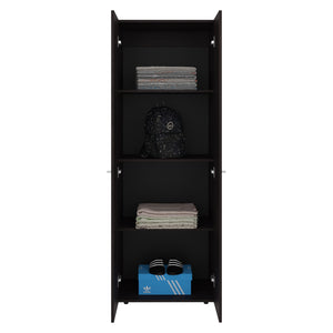 English Elm FM Tolleson 3-Door Tall Wardrobe Cabinet with Full-Length Rod, 4 Shelves, Scratch-Resistant Finish Walnut 71.26 L x 20.08 W x 5.51 H B128P361088