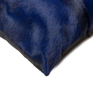 HomeRoots Set of Two Luxurious Cowhide Throw Pillows for Cozy Living Room Decor and Stylish Comfort Navy 317100