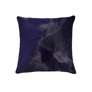 HomeRoots Set of Two Luxurious Cowhide Throw Pillows for Cozy Living Room Decor and Stylish Comfort Navy 317100