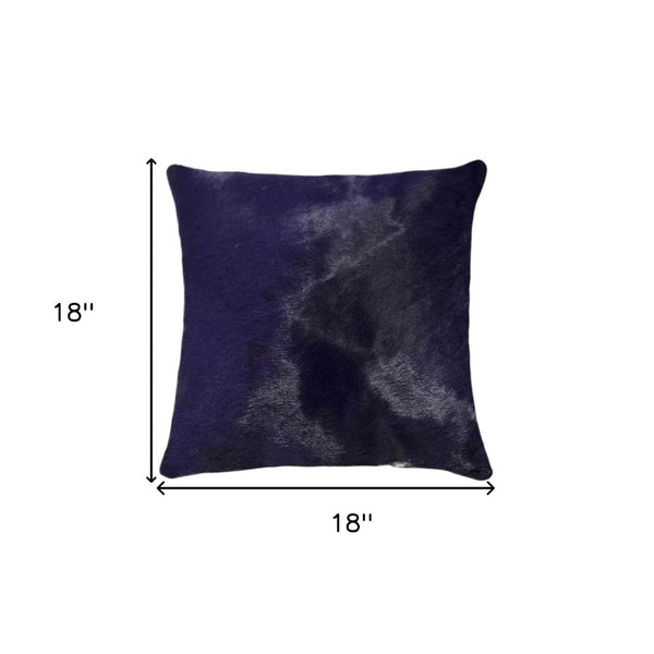 HomeRoots Set of Two Luxurious Cowhide Throw Pillows for Cozy Living Room Decor and Stylish Comfort Navy 317100