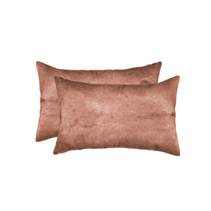 Homeroots Set Of Two 12" X 20" Brown Cowhide Throw Pillow Brown  317103