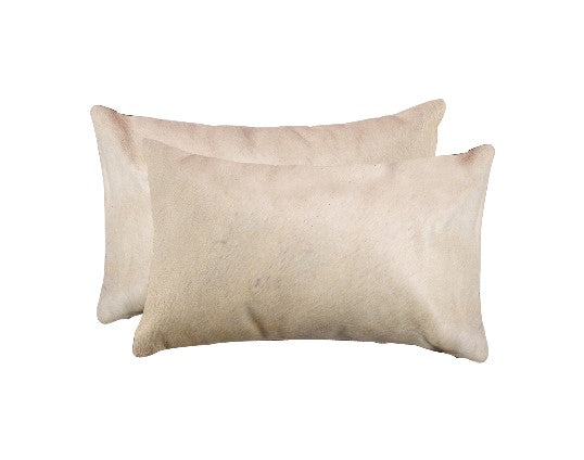 Homeroots Set Of Two 12" X 20" Tan Cowhide Throw Pillow Tan  317104