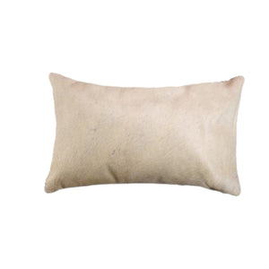HomeRoots Set of Two Luxurious Cowhide Lumbar Throw Pillows for Elegant Home Décor and Comfort Tan 317104