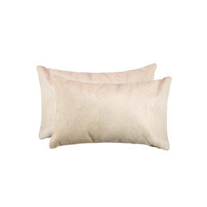 Homeroots Set Of Two 12" X 20" Natural Cowhide Throw Pillow Natural  317105
