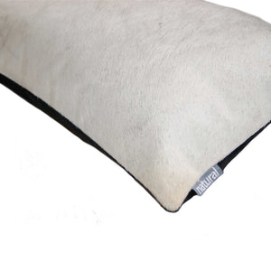 HomeRoots Set of Two Luxurious Cowhide Lumbar Throw Pillows for Elegant Home Décor and Comfort Off White 317106