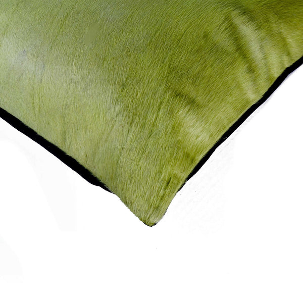 Homeroots Set Of Two 12" X 20" Lime Green Cowhide Throw Pillow Lime  317108