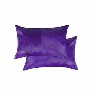 Homeroots 12 X 20 Purple Cowhide Throw Pillow Purple  317109